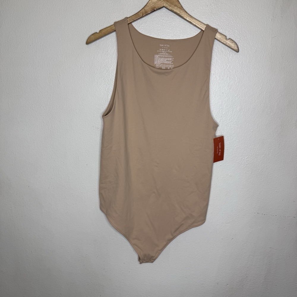 New State Of Day Core‎ Body Hang Bodysuit Nude Blush Women's XL